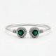 Handmade Silver Jewelry Emerald Oxidised Kada
